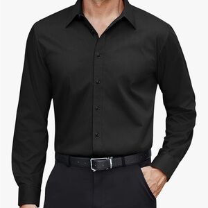 Men's Classic Slim Fit Black Dress Shirt